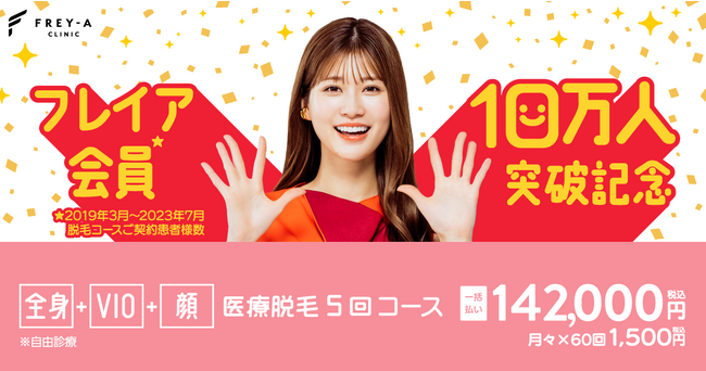 今年で開院4周年を迎えるフレイアクリニックは、会員数10万人を突破しました！