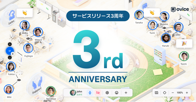 oviceサービスリリース3周年。ユーザーアンケートで満足度81%、コミュニケーションに必須との声も