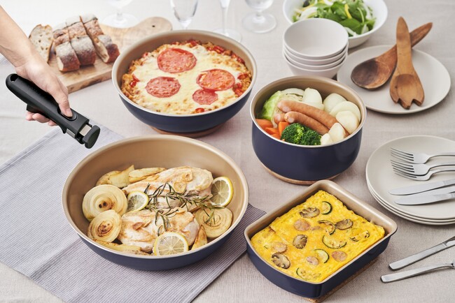 こびりつきにくいフライパンevercookの各シリーズにキッチンを上品に見せてくれるネイビーカラーが新バリエーションとして登場