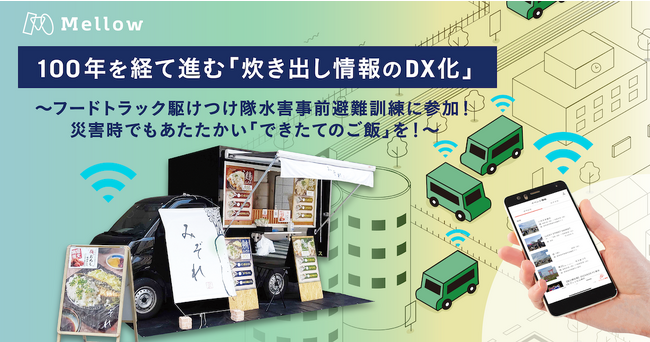 日本最大級のモビリティビジネス・プラットフォーム「SHOP STOP」の基盤を活用したフードトラック駆けつけ隊、9月1日の水害時事前避難訓練で炊き出しを実施