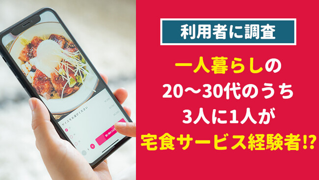 【600人に調査】一人暮らしの20～30代のうち3人に1人が宅食サービス経験者!?～宅配弁当についてのアンケート～