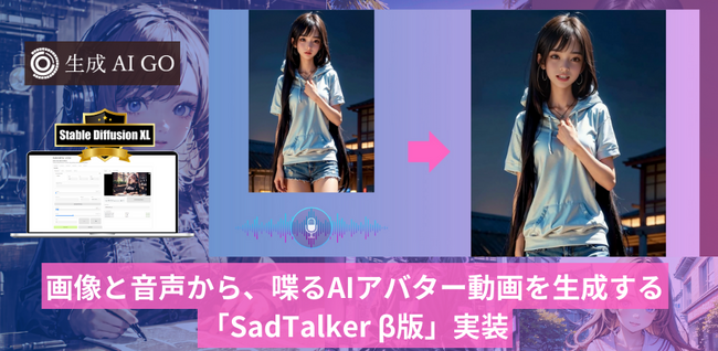 【新機能】画像生成AI活用ツール「生成AI GO」に、喋るAIアバター動画を生成する機能を実装