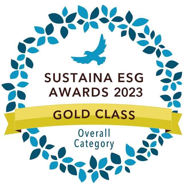 「SUSTAINA ESG AWARDS」総合部門で最上位のゴールドクラスを受賞