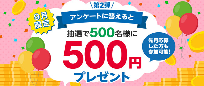 【みんなのFX】ご好評につき、「【抽選で500円が貰える】アンケートキャンペーン」が9月も開催決定！