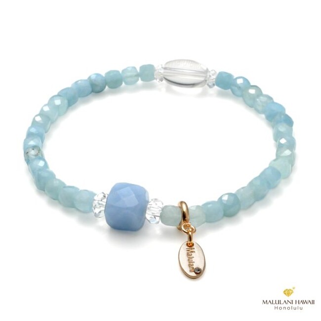 幸運＆健康のお守りに♪ 「アクアマリン＆エンジェライト」のシンプルなパワーストーンブレスレット、”お洒落も願いも叶える” ハワイ発「マルラニハワイ」より新登場！