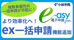 社会保険労務士が開発した「e-asy電子申請.com」、大企業向けの新機能「ex一括申請」を搭載！