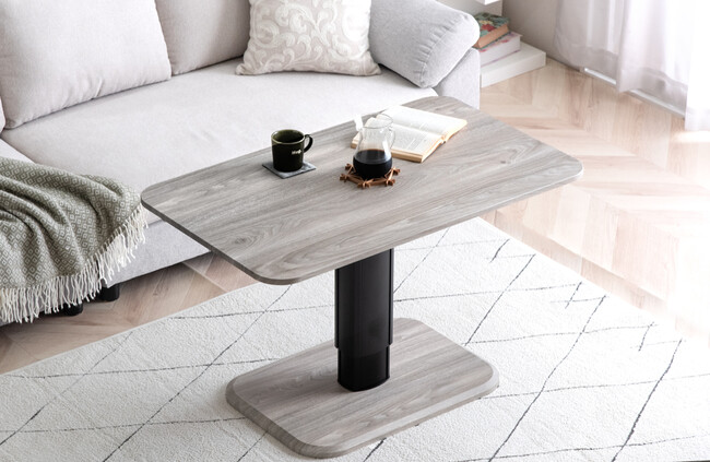 人気の“昇降ダイニングテーブル” がリニューアル！木目調天板×ブラック脚でナチュラルモダンな雰囲気を演出