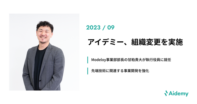 アイデミー、組織変更を実施