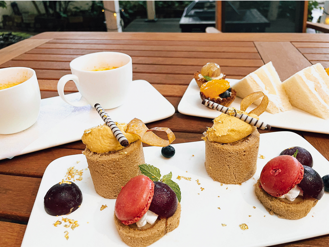 別府の温泉旅館が秋限定アフタヌーンティープラン販売開始＜2023年9月限定＞安納芋モンブランや洋なしフルーツサンドも