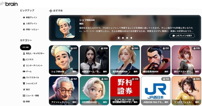 オルツ、ノーコード生成AIプラットフォーム「altBRAIN」正式ローンチ