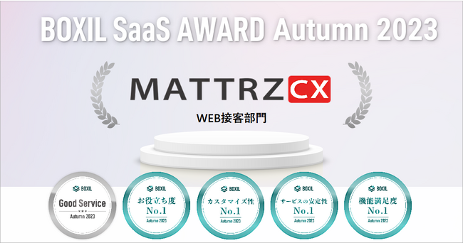 【MATTRZ CX】「BOXIL SaaS AWARD Autumn 2023」WEB接客部門で5つの賞を受賞！導入支援キャンペーンを実施いたします！