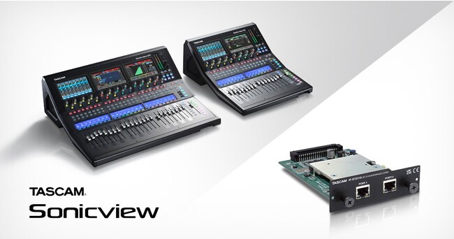 業務用デジタルミキサーTASCAM Sonicviewシリーズに対応。SMPTE ST 2110に準拠したオプションインターフェースカード『IF-ST2110』を開発。