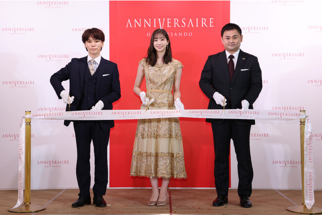 今年で25周年コンセプトは「記念日の館」 アニヴェルセル 表参道リニューアルオープン発表会　6月に婚約発表をした足立梨花さんと夫のTATSUさんが登壇