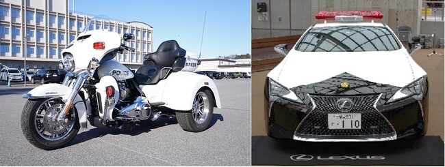 希少なレクサスLCパトカーやハーレートライク白バイなどが大集合　「パトカーエクスポ in佐野プレミアム・アウトレット」初開催