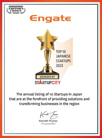 エンゲート株式会社は、米国のSTARTUP CITY社より「TOP 10 JAPANESE STARTUPS 2023」 に選出されました！