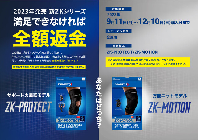 2023年4月新発売のザムスト膝サポーター2製品　2週間限定トライアルキャンペーン開始