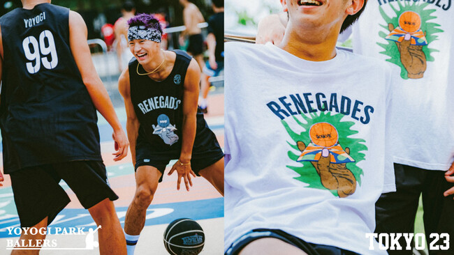 代々木公園バスケットコートで活動するストリートバスケットボールチーム「YOYOGI PARK BALLERS」とTOKYO 23とのコラボレーションアイテムが登場。