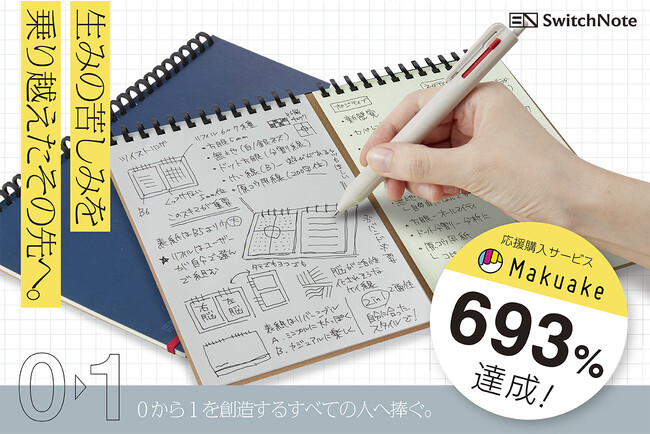 【Makuake目標達成率693%！】大好評の「SwitchNote」がいよいよ一般販売開始。