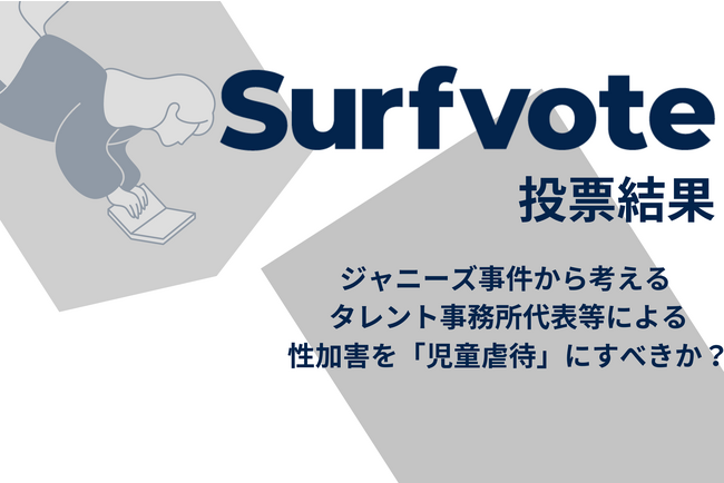 Surfvote投票結果 ジャニーズ事件から考える タレント事務所代表等による性加害を「児童虐待」にすべきか？