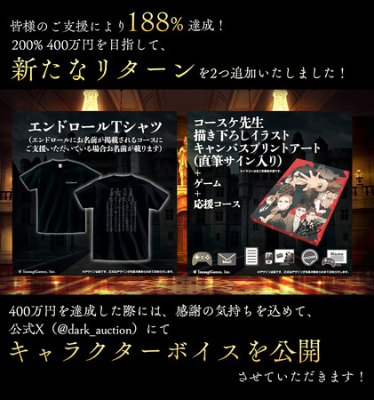 鈴木理香完全新作アドベンチャーゲーム『ダークオークション - ヒトラーの遺産 -』のクラウドファンディング、目標達成！既に188%。ネクストゴールに向けて新たなリターンを追加！