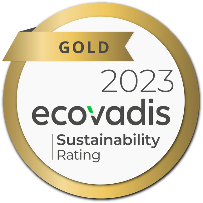 EcoVadis社のサステナビリティ評価で、評価対象企業の上位5％以内に相当する「ゴールド」を獲得