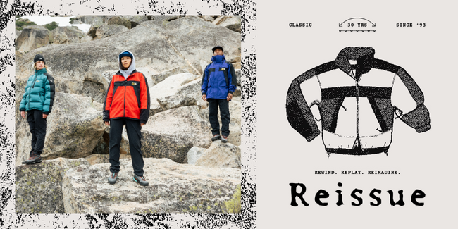 ブランド創立30周年を迎える 『MOUNTAIN HARDWEAR』より創業当時のアイコニックなアイテムを再構築した復刻コレクション『Reissue』が9月15日(金)より発売開始