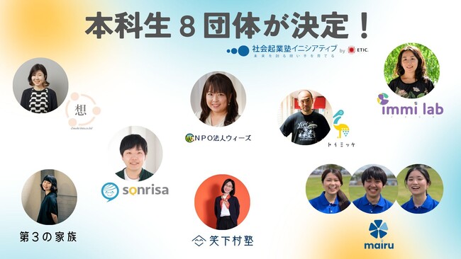 社会起業塾2023年度メンバー8団体が決定！今年は福祉、介護、教育の領域でチャレンジされている8団体が採択。