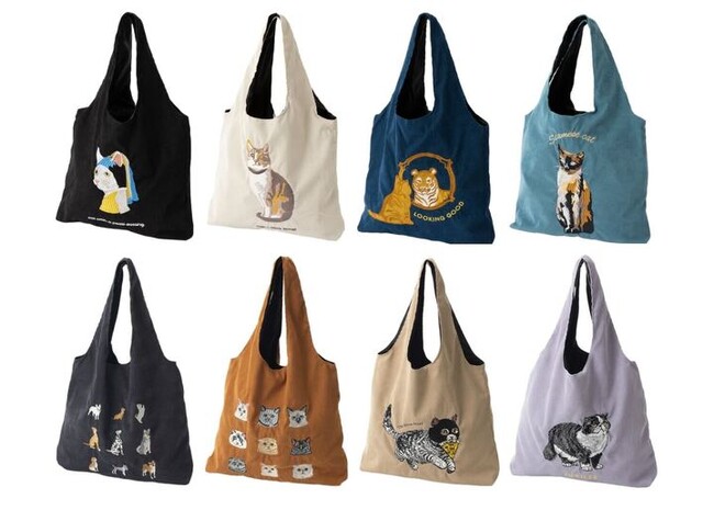 【猫ちゃん好き必見！】立体刺繍＆コーデュロイ素材のトートバッグが新発売