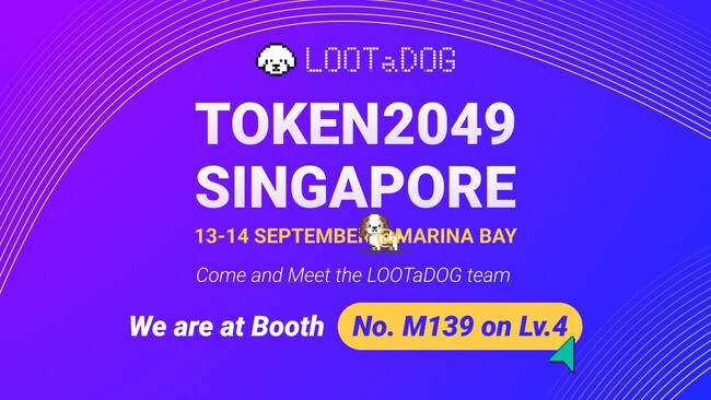 「LOOTaDOG」は今後のグローバル展開を加速させることを視野に、アジア最大級Web3.0サミット「TOKEN 2049 SINGAPORE」に出展したことをお知らせいたします
