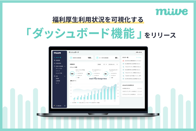 カード型福利厚生制度運用SaaS「miive」、ダッシュボード機能をリリース