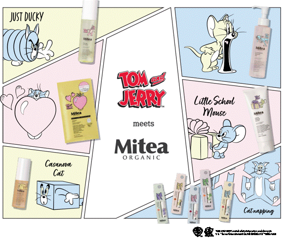 ファミリーマート×コスメキッチン　スキンケアブランド「Mitea ORGANIC（ミティア オーガニック）」「トムとジェリー」パッケージコラボレーションが実現！