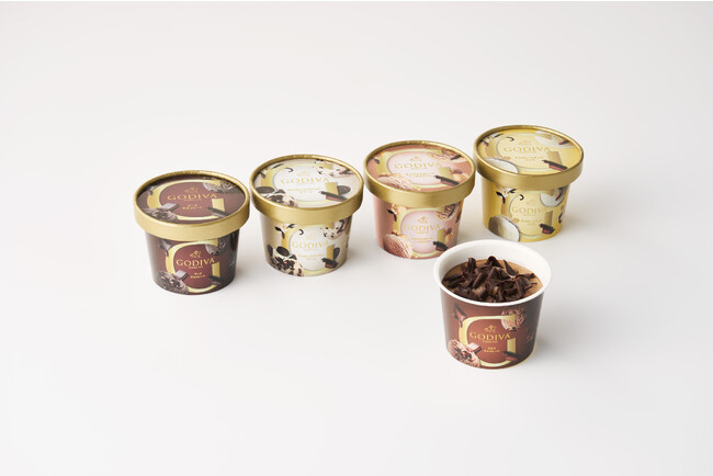 パリパリとした新食感のチョコレートを堪能できる5種類！ゴディバ「カップアイス」新フレーバーが新発売