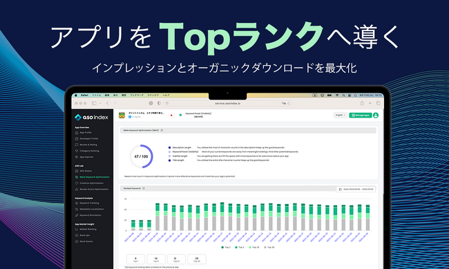 日本発ASO（アプリストア最適化）の革新的なソリューション「ASO Index」をリリース