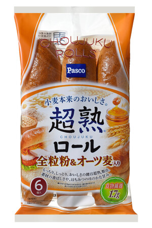 もっちり、しっとり。素材の香ばしさや、はちみつのほのかな甘みを味わえる「超熟ロール全粒粉＆オーツ麦入り 6個入」2023年10月1日より新発売