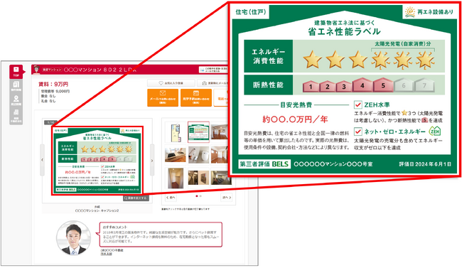 2024年4月「建築物の販売・賃貸時の省エネ性能表示制度」の開始に伴い、「不動産情報サイト アットホーム」にて表示を開始