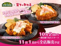 フライングガーデンに岩下の新生姜コラボメニュー『バリうまチキン南蛮』『若鶏のさっぱり新生姜』が登場！10月2日から一部店舗で先行スタート、11月1日から全店販売予定