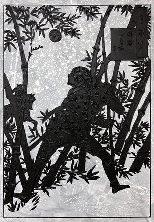 【銀座 蔦屋書店】ヒロ杉山の個展「BLACK MOON」を10月7日（土）より開催。名画のモチーフを黒く塗りつぶしシルエット化したブラックペインティングシリーズの新作を公開。