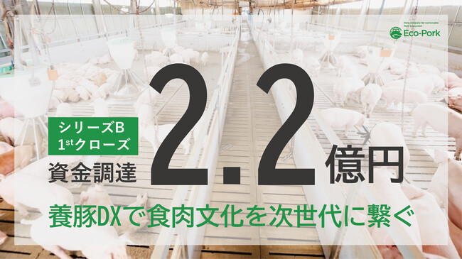 養豚DXのEco-Pork、シリーズBファーストクローズとして新たに2.2億円の資金調達を実施