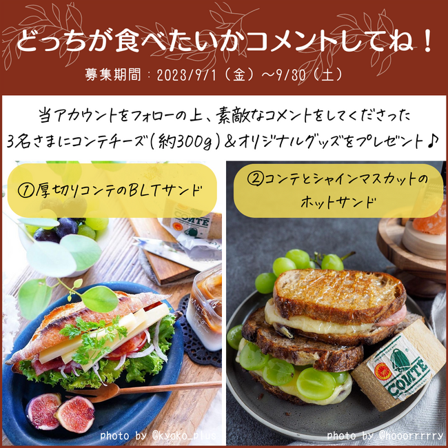 9月30日迄、コンテチーズのプレゼントキャンペーン第2弾を開催中!