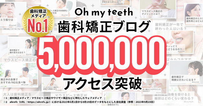 Oh my teeth 歯科矯正ブログが運営開始から3年で500万アクセスを突破！国内歯科矯正メディアの中でアクセス数No.1