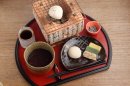 冬季限定の「ほっこり、ぜんざいセット」（税込1,650円）　※eXcafe吉崎鳳凰閣のみ税込1,540円