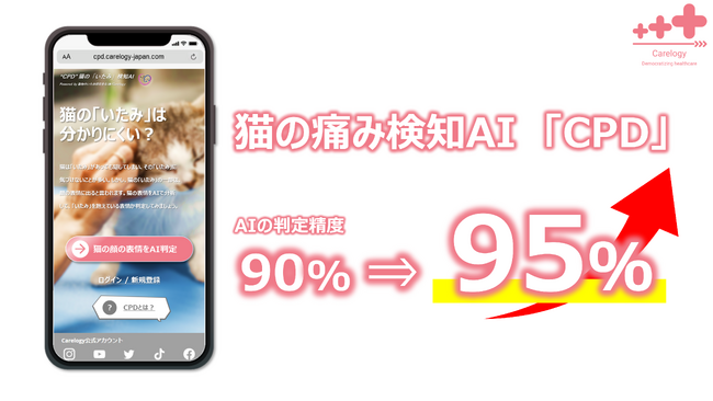 猫の痛み検知AI「CPD」の判定精度が95％を超えました！