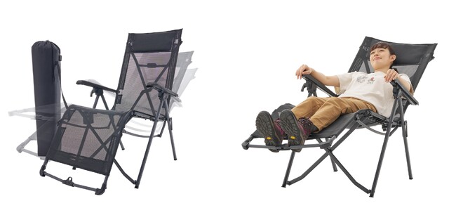 収納サイズ約60％！無重力の収束型リクライニングチェア！紫外線に強く耐水性抜群なテスリン生地の「LOGOS テスリンリクライナー・コンパクト」新発売！