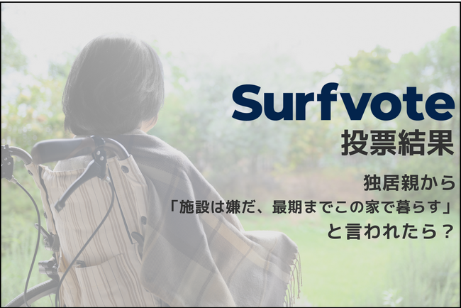 1人で過ごさせることに不安を感じる独居親から「施設は嫌だ、最期までこの家で暮らす」と言われたら？Surfvote投票結果