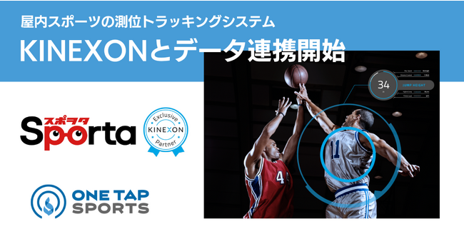 ONE TAP SPORTS、屋内測位トラッキングシステム「KINEXON」とのデータ連携を開始