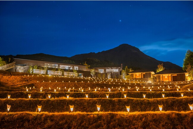 【界 由布院（大分県・由布院温泉）】棚田のライトアップを眺めながら大分の焼酎を堪能する「冬灯りやつがい」開催｜期間：2023年12月1日～2024年2月29日