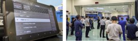 左:G-SCAN操作画面、EV点検の経験が少なくてもバッテリーの状態やエラーコード有無などが的確に確認可能/右:三井住友海上の千葉研修所にて 画面右奥がG-SCAN画面 左:G-SCAN操作画面、EV点検の経験が少なくてもバッテリーの状態やエラーコード有無などが的確に確認可能/右:三井住友海上の千葉研修所にて 画面右奥がG-SCAN画面