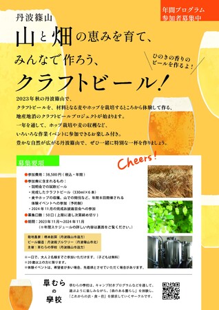 【参加者募集】丹波篠山発・山と畑の恵みを育て、オリジナルのクラフトビールをみんなでつくろう！