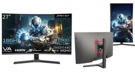 JAPANNEXTが27インチ曲面、WQHD解像度、165Hzに対応昇降式多機能スタンド搭載のゲーミングモニターを10月6日(金)に発売 JAPANNEXTが27インチ曲面、WQHD解像度、165Hzに対応昇降式多機能スタンド搭載のゲーミングモニターを10月6日(金)に発売