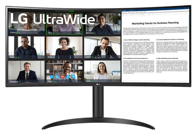 34インチの21:9曲面型ウルトラワイド(TM)モニター「34WR55QC-B」を本日10月6日（金）より発売